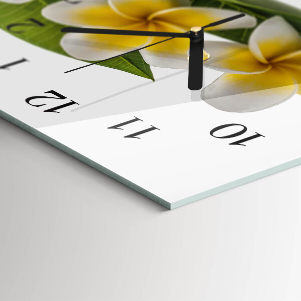 Glazen klok horizontaal Bloemen