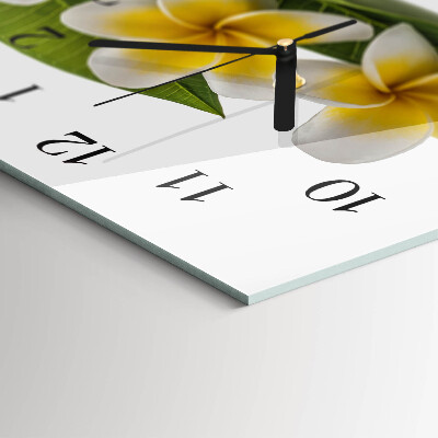 Glazen klok horizontaal Bloemen