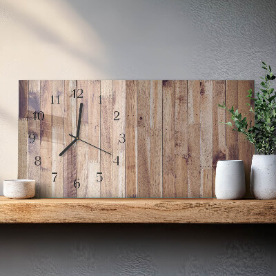 Glazen klok horizontaal Houten planken