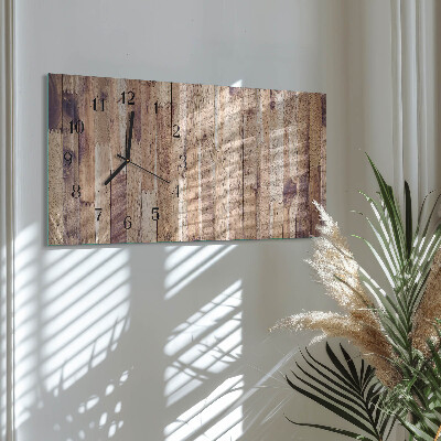 Glazen klok horizontaal Houten planken