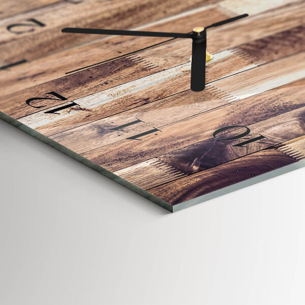 Glazen klok horizontaal Houten planken