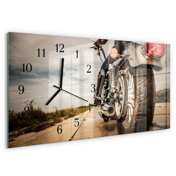 Glazen klok horizontaal Motorfiets
