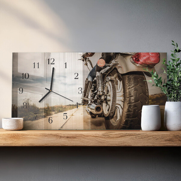 Glazen klok horizontaal Motorfiets