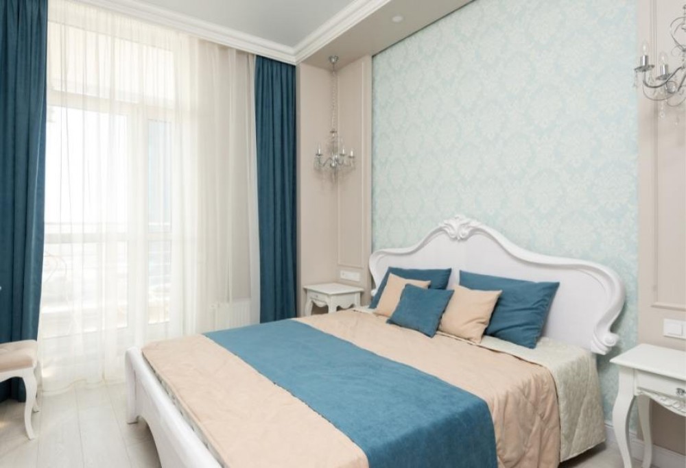 sypialnia w stylu glamour