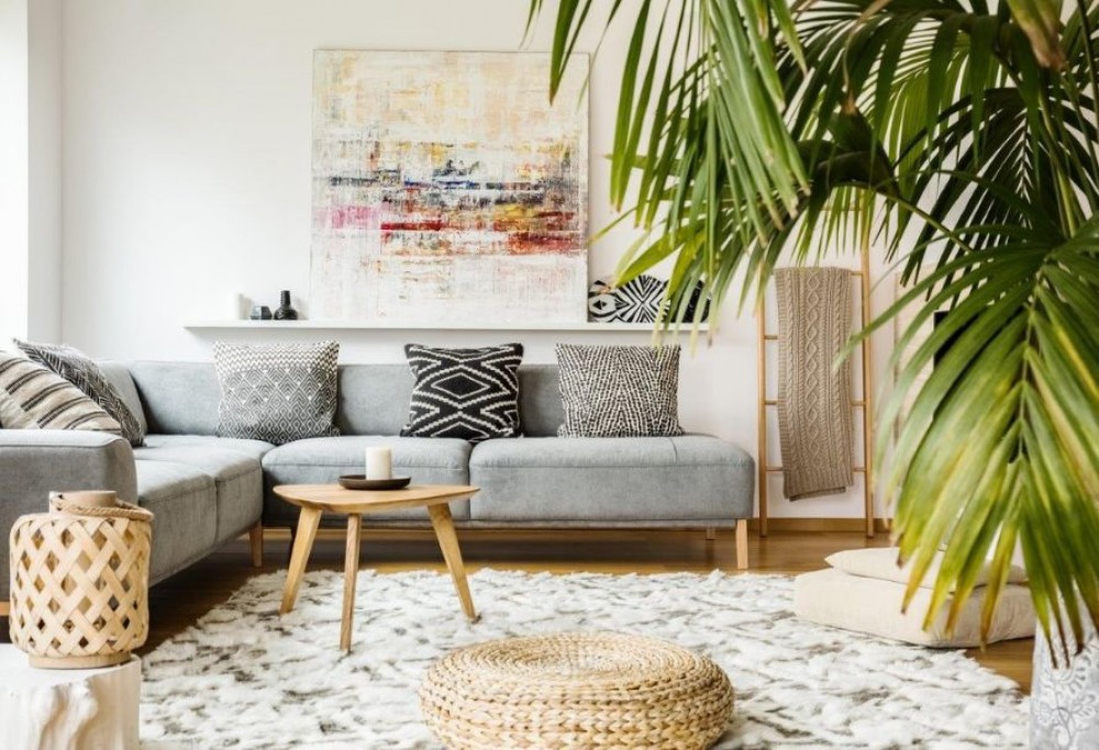 woonkamer in boho-stijl